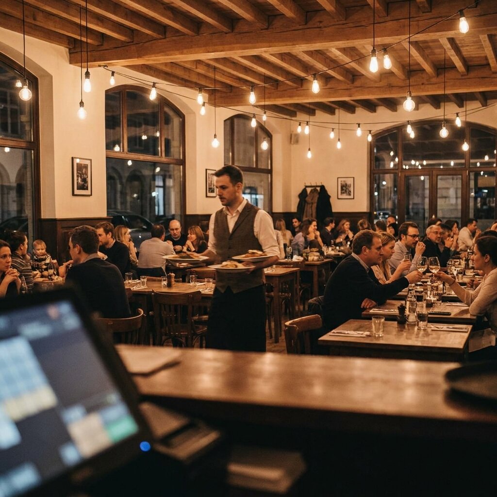 Busy restaurant with POS integration