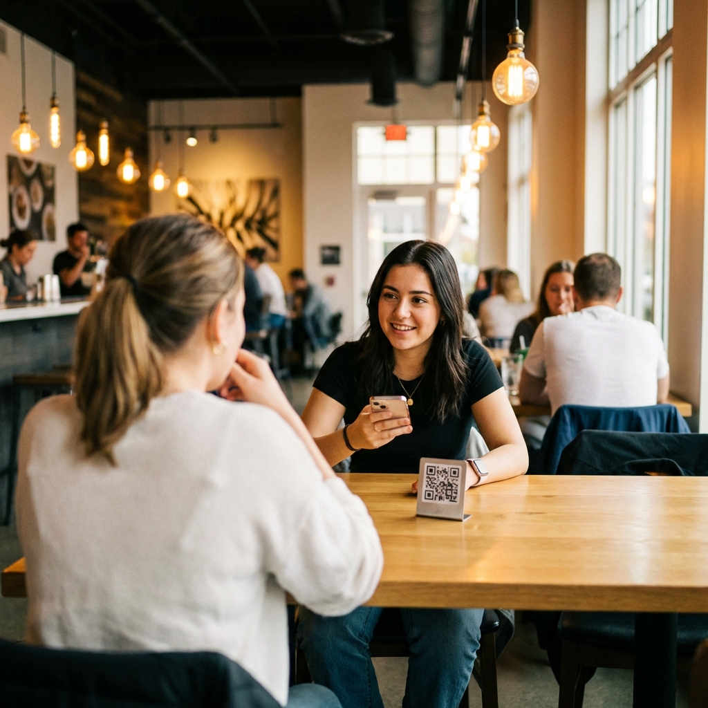 Guests ordering at a restaurant